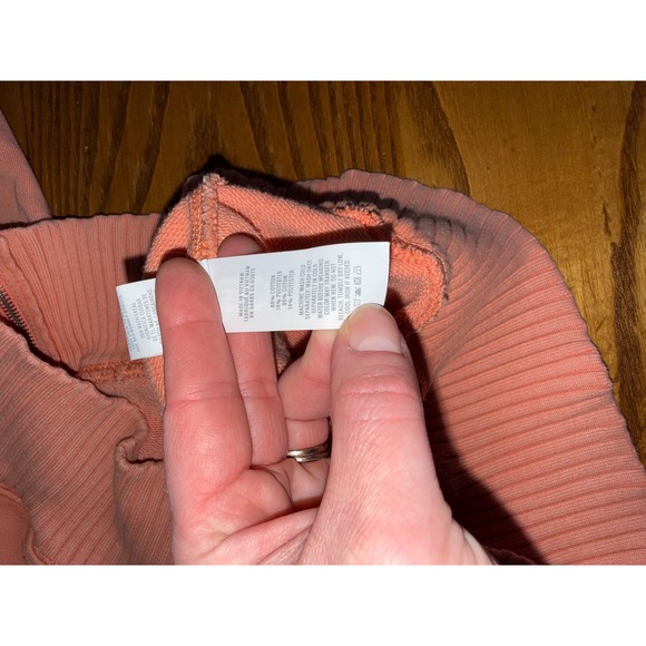 Aerie Oversized Down to Earth Zip Up Hoodie Saturn Peach French Terry XS - Picture 10 of 10
